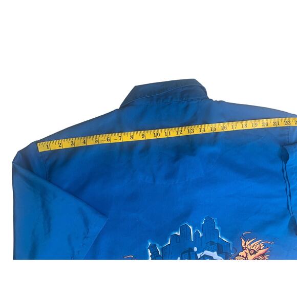 Y2K‎ KAD Clothing Twin Dragons Print Button Down Short Sleeve Shirt, Size XL - Picture 7 of 9
